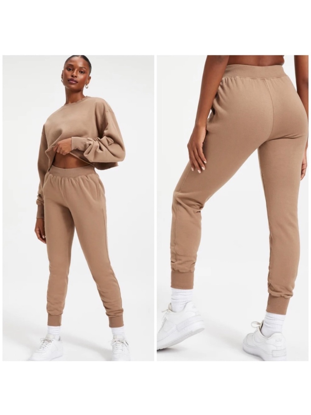 Good American Good Waist Jogger Pants In Putty